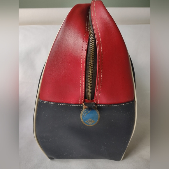 Vintage Clark "Naugahyde" Red Black Bowling Ball Bag Mid Century Chicago Retro - Picture 12 of 13